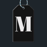 Customise monogram initial black white gift tags<br><div class="desc">Customise monogram initial black white Gift Tags</div>