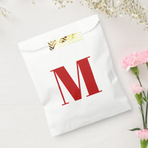 Customise monogram initial cherry white gift favour bags