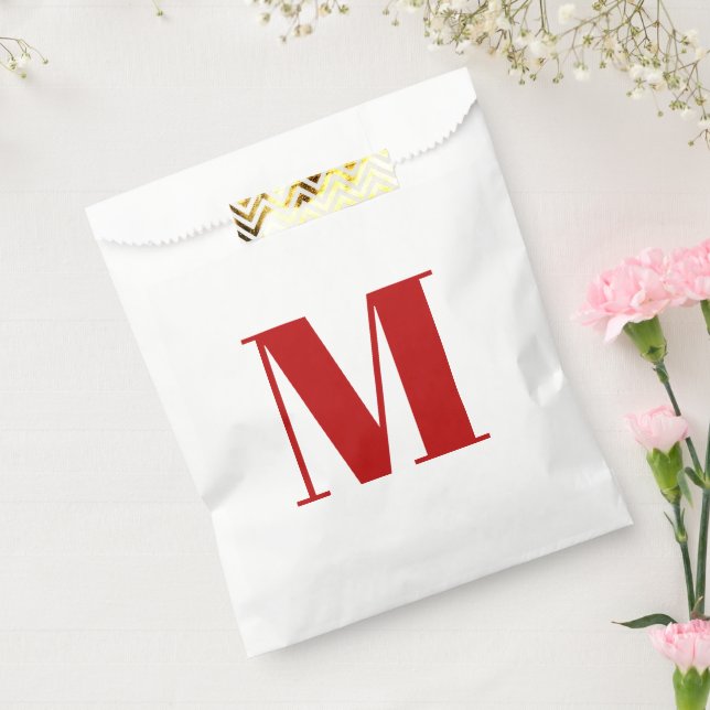 Customise monogram initial cherry white gift favour bags (Sealed)