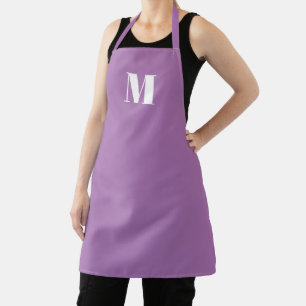 Customise monogram initial lavender lilac white apron