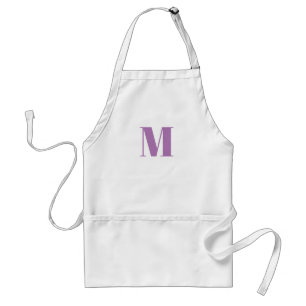 Customise monogram initial lavender lilac white standard apron