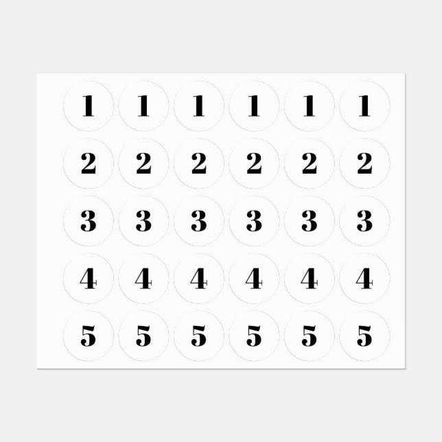 Customise monogram initial / number black white (Sheet)