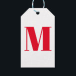 Customise monogram initial red white gift tags<br><div class="desc">Customise monogram initial red white Gift Tags</div>