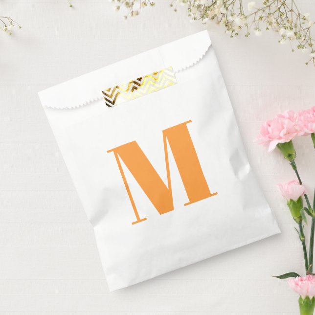 Customise monogram initial saffron white gift favour bags (Sealed)