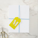 Customise monogram initial yellow white gift tags<br><div class="desc">Customise monogram initial yellow white Gift Tags</div>