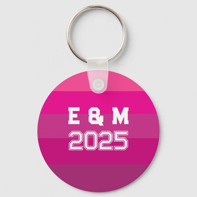 Customise Monogram Love  Key Ring (Front)