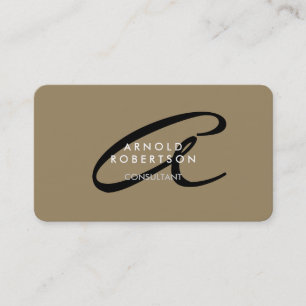 Customise Monogram Plain Beige Trend Business Card