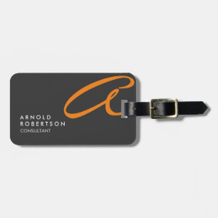 Customise Monogram Plain Grey Trendy Business Card Luggage Tag