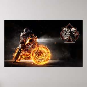 Customise Motorcycle Biker Repair Logo Wall Poster