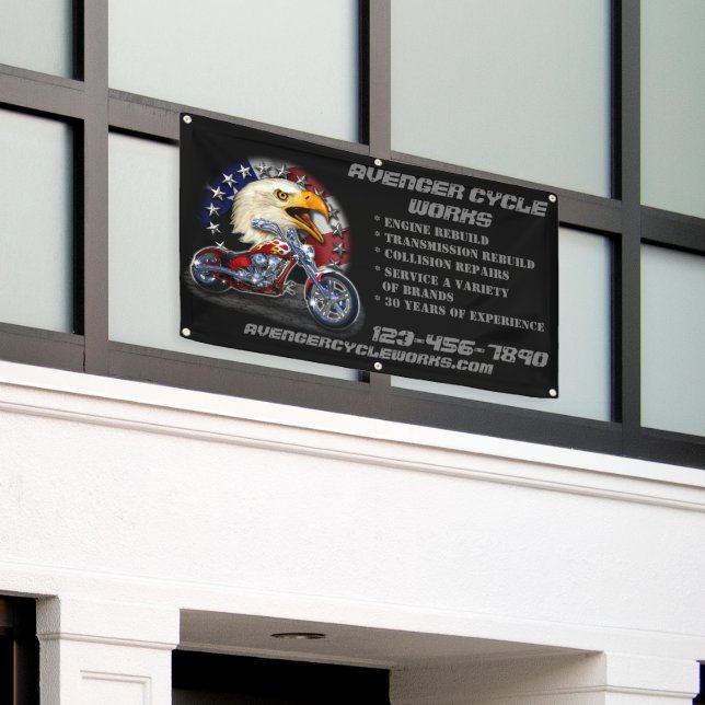 Customise Motorcycle Repair Shop Business  Banner (Outside Building)
