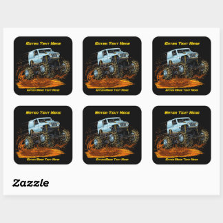 Customise Mud Bogging 4 X 4 Off Road Vehicle Square Sticker