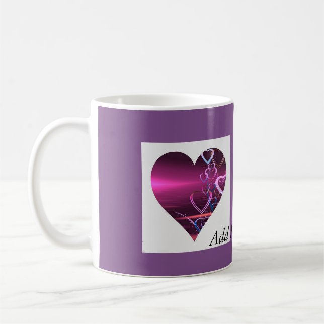 Customise Mug Purple Heart (Left)
