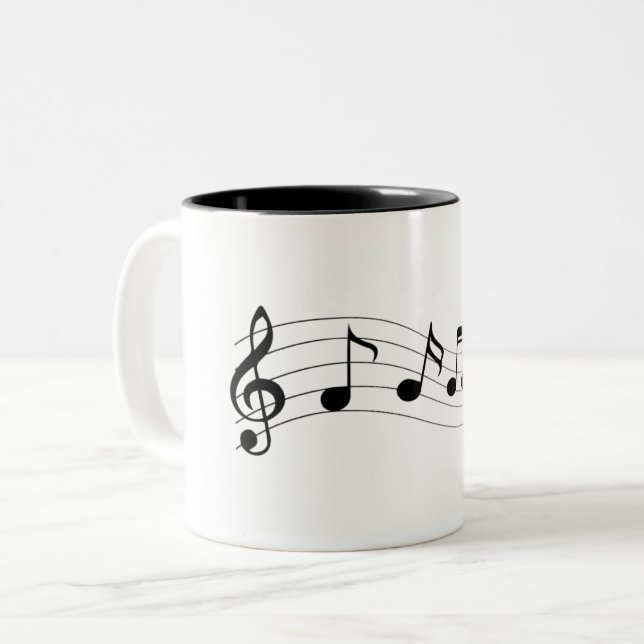 Customise Musical Notes Two-Tone Coffee Mug (Front Left)
