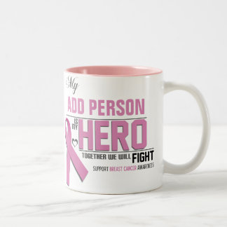 Customise MY HERO Mug:  Breast Cancer Two-Tone Coffee Mug