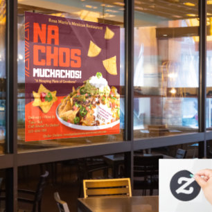 Customise Nachos Comida Mexicana Restaurant Promo Window Cling