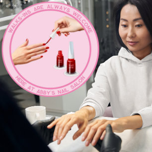 Customise Nail Pedicure Salon Walk Ins Welcome  Window Cling