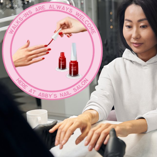 Customise Nail Pedicure Salon Walk Ins Welcome  Window Cling (Creator Uploaded)