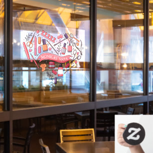 Customise Nail Salon Heart Nail Tools Polish   Window Cling