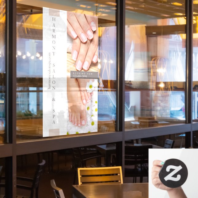 Customise Nail Salon Pedicure Nails Large  Window Cling (Restaurant Window)