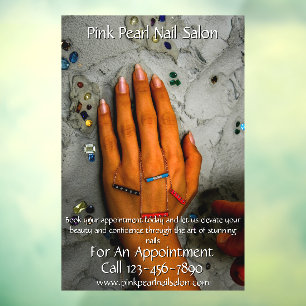 Customise Nail Salon Set of Nails Business 2 Window Cling