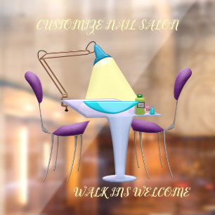 Customise Nail Salon Shop Business Window Cling