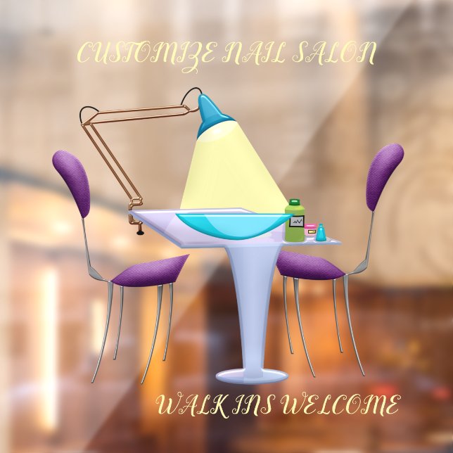 Customise Nail Salon Shop Business Window Cling (Sheet 2)