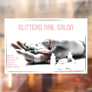 Customise Nail Salon Shop Business Window Cling