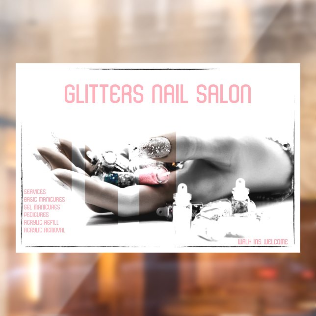 Customise Nail Salon Shop Business Window Cling (Sheet 2)