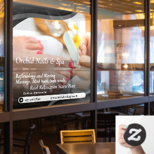 Customise Nail Salon Spa Pedicure Tranquil  Window Cling