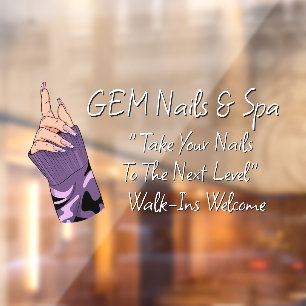Customise Nail Salon Spa Promotional Traffic Window Cling