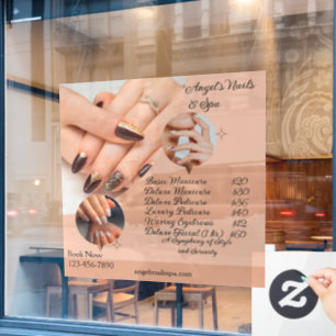 Customise Nail Salon Spa With Prices  Window Cling