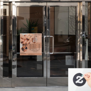 Customise Nail Salon Spa With Prices  Window Cling