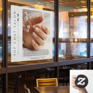 Customise Nails Pedicure And Eyelashes Promotional Window Cling