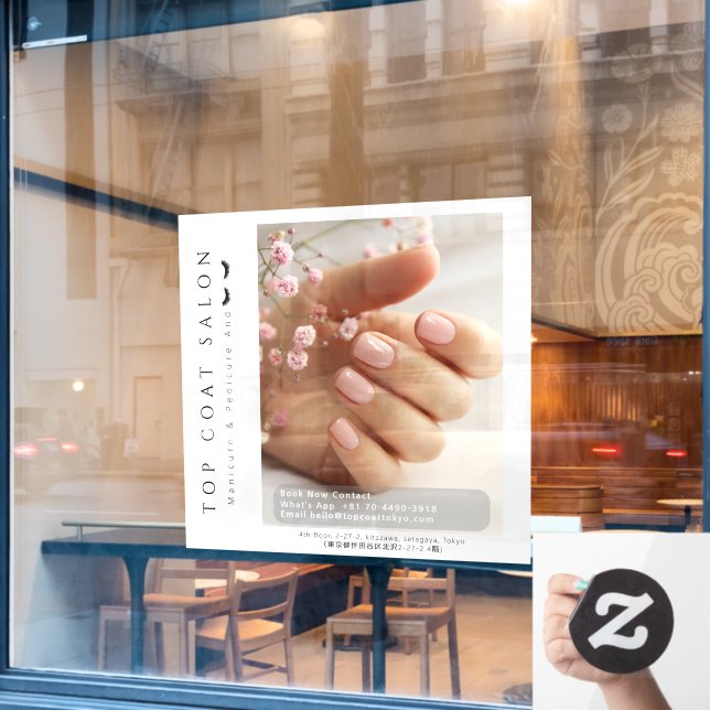 Customise Nails Pedicure And Eyelashes Promotional Window Cling (Cafe Window)
