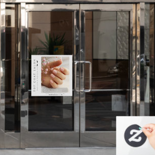 Customise Nails Pedicure And Eyelashes Promotional Window Cling