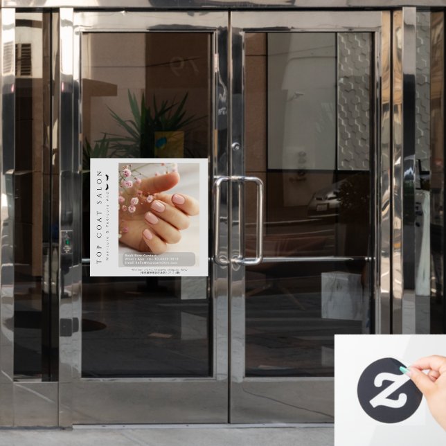 Customise Nails Pedicure And Eyelashes Promotional Window Cling (Office Door)