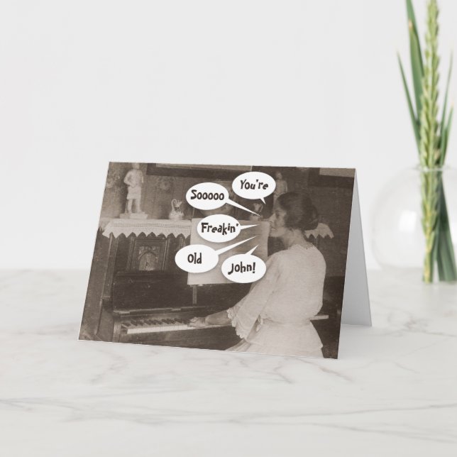 Customise Name Dark Humour Vintage Photo Birthday Card (Front)