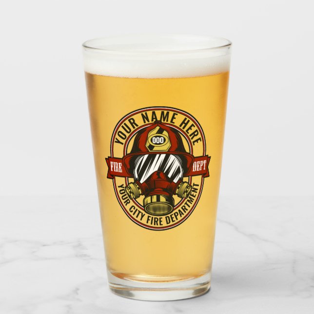 Customise NAME Firefighter Helmet Mask Fire Rescue Glass (Front Filled)