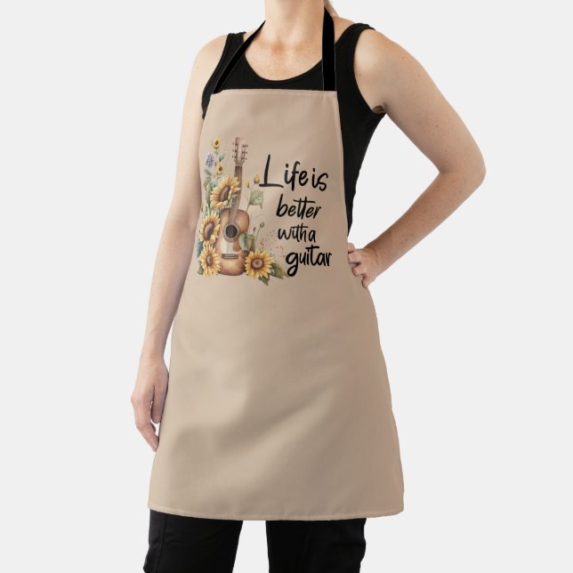 Customise Name Guitar With Sunflower Apron (Insitu)