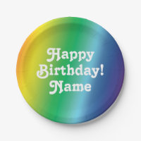 Customise Name, Happy Birthday white, pride lgbtq