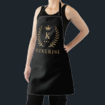 Customise Name & Initial Black White Gold Monogram Apron<br><div class="desc">Introducing our Customise Name & Initial Black White Gold Monogram collection – a bespoke fusion of sophistication and personalisation. Tailored for those who appreciate unique details, this collection allows you to add your name and initials to a timeless black and white palette, elegantly accented with gold monogramming. Whether you're looking...</div>