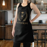 Customise Name & Initial Black White Gold Monogram Apron<br><div class="desc">Introducing our Customise Name & Initial Black White Gold Monogram collection – a bespoke fusion of sophistication and personalisation. Tailored for those who appreciate unique details, this collection allows you to add your name and initials to a timeless black and white palette, elegantly accented with gold monogramming. Whether you're looking...</div>