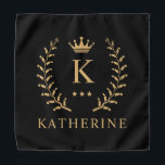 Customise Name & Initial Black White Gold Monogram Bandana<br><div class="desc">Introducing our Customise Name & Initial Black White Gold Monogram collection – a bespoke fusion of sophistication and personalisation. Tailored for those who appreciate unique details, this collection allows you to add your name and initials to a timeless black and white palette, elegantly accented with gold monogramming. Whether you're looking...</div>