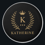 Customise Name & Initial Black White Gold Monogram Ceramic Knob<br><div class="desc">Introducing our Customise Name & Initial Black White Gold Monogram collection – a bespoke fusion of sophistication and personalisation. Tailored for those who appreciate unique details, this collection allows you to add your name and initials to a timeless black and white palette, elegantly accented with gold monogramming. Whether you're looking...</div>