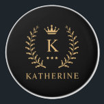 Customise Name & Initial Black White Gold Monogram Ceramic Knob<br><div class="desc">Introducing our Customise Name & Initial Black White Gold Monogram collection – a bespoke fusion of sophistication and personalisation. Tailored for those who appreciate unique details, this collection allows you to add your name and initials to a timeless black and white palette, elegantly accented with gold monogramming. Whether you're looking...</div>
