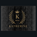 Customise Name & Initial Black White Gold Monogram Cutting Board<br><div class="desc">Introducing our Customise Name & Initial Black White Gold Monogram collection – a bespoke fusion of sophistication and personalisation. Tailored for those who appreciate unique details, this collection allows you to add your name and initials to a timeless black and white palette, elegantly accented with gold monogramming. Whether you're looking...</div>