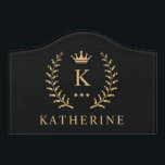 Customise Name & Initial Black White Gold Monogram Door Sign<br><div class="desc">Introducing our Customise Name & Initial Black White Gold Monogram collection – a bespoke fusion of sophistication and personalisation. Tailored for those who appreciate unique details, this collection allows you to add your name and initials to a timeless black and white palette, elegantly accented with gold monogramming. Whether you're looking...</div>