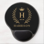 Customise Name & Initial Black White Gold Monogram Gel Mouse Mat<br><div class="desc">Introducing our Customise Name & Initial Black White Gold Monogram collection – a bespoke fusion of sophistication and personalisation. Tailored for those who appreciate unique details, this collection allows you to add your name and initials to a timeless black and white palette, elegantly accented with gold monogramming. Whether you're looking...</div>