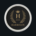 Customise Name & Initial Black White Gold Monogram Lapel Pin<br><div class="desc">Introducing our Customise Name & Initial Black White Gold Monogram collection – a bespoke fusion of sophistication and personalisation. Tailored for those who appreciate unique details, this collection allows you to add your name and initials to a timeless black and white palette, elegantly accented with gold monogramming. Whether you're looking...</div>