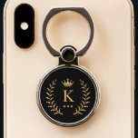 Customise Name & Initial Black White Gold Monogram Phone Ring Stand<br><div class="desc">Introducing our Customise Name & Initial Black White Gold Monogram collection – a bespoke fusion of sophistication and personalisation. Tailored for those who appreciate unique details, this collection allows you to add your name and initials to a timeless black and white palette, elegantly accented with gold monogramming. Whether you're looking...</div>